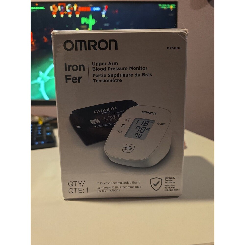 Omron Iron BP5000 Upper Arm Blood Pressure Monitor Clinically Proven